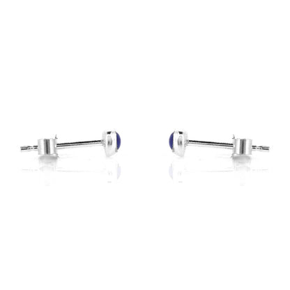 Iria Lapis Lazuli 3mm Stud Earrings - Sterling Silver Stud Earrings