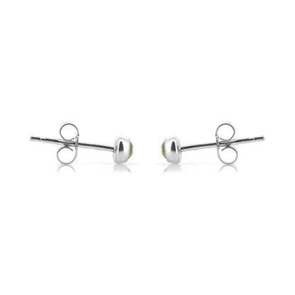 Iria Peridot 3mm Stud Earrings - Sterling Silver Stud Earrings
