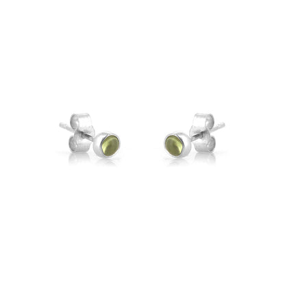 Iria Peridot 3mm Stud Earrings - Sterling Silver Stud Earrings