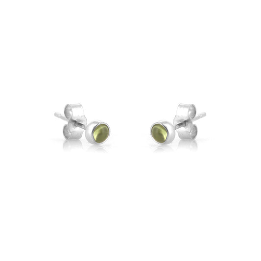 Iria Peridot 3mm Stud Earrings - Sterling Silver Stud Earrings