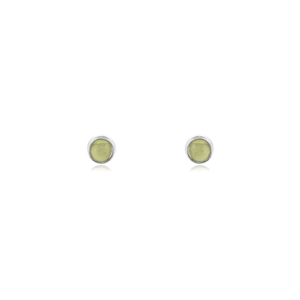 Iria Peridot 3mm Stud Earrings - Sterling Silver Stud Earrings