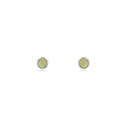 Iria Peridot 3mm Stud Earrings - Sterling Silver Stud Earrings