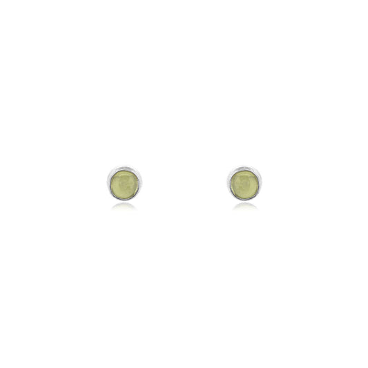 Iria Peridot 3mm Stud Earrings - Sterling Silver Stud Earrings