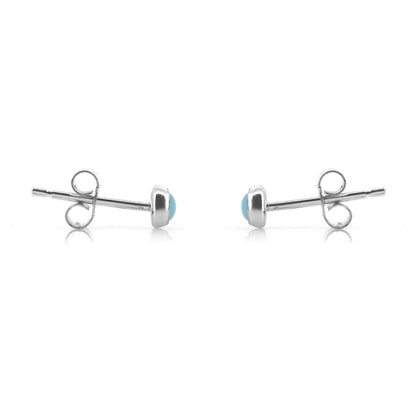 Iria Turquoise 3mm Stud Earrings - Sterling Silver Stud Earrings