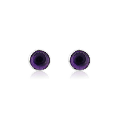 Iria Amethyst 5mm Stud Earrings - Sterling Silver Stud Earrings