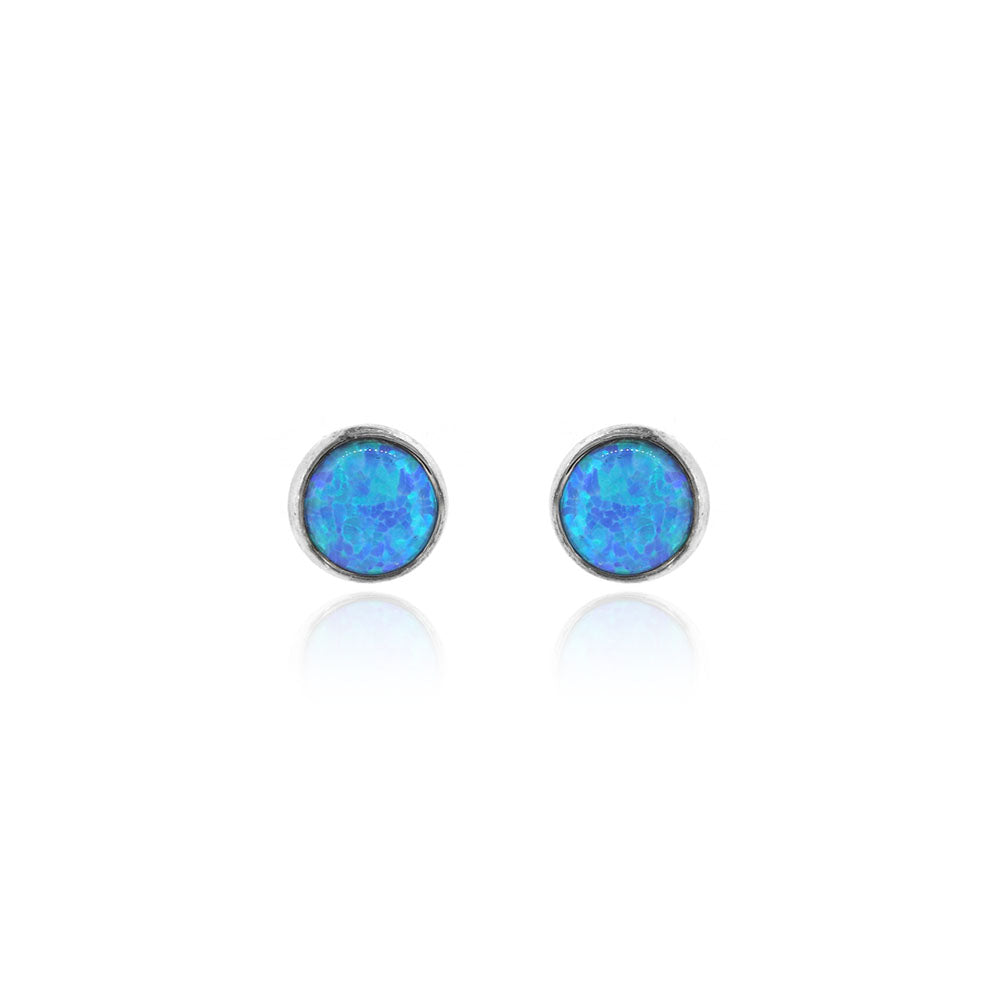 Iria Opalite 5mm Stud Earrings - Sterling Silver Stud Earrings