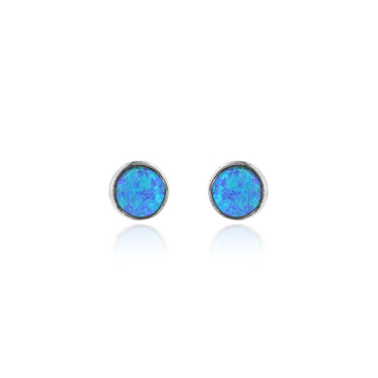 Iria Opalite 5mm Stud Earrings - Sterling Silver Stud Earrings