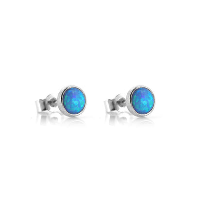 Iria Opalite 5mm Stud Earrings - Sterling Silver Stud Earrings