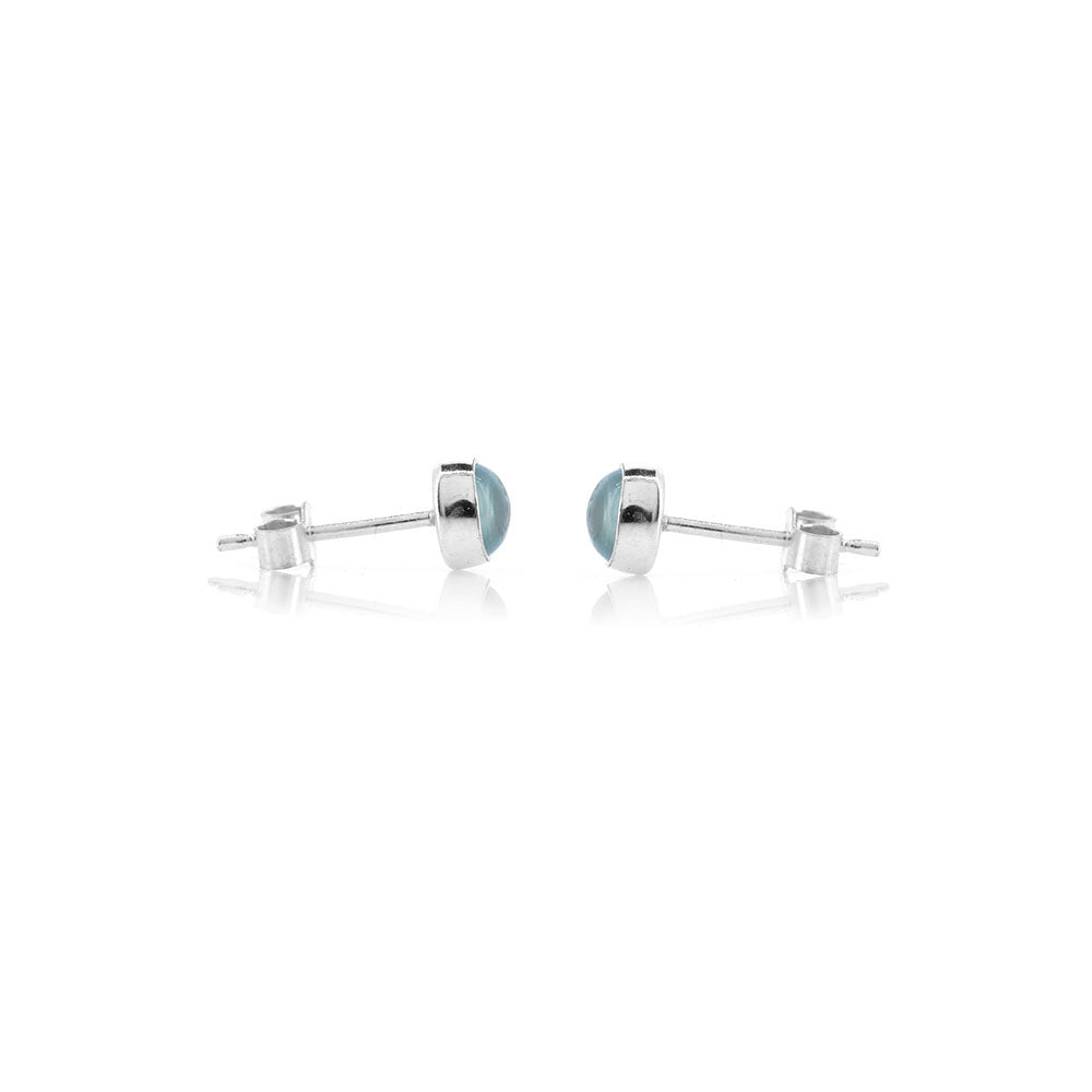 Iria Sky Blue Topaz 5mm Stud Earrings - Sterling Silver Stud Earrings
