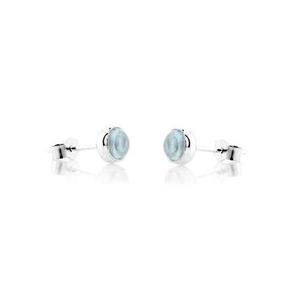 Iria Sky Blue Topaz 5mm Stud Earrings - Sterling Silver Stud Earrings