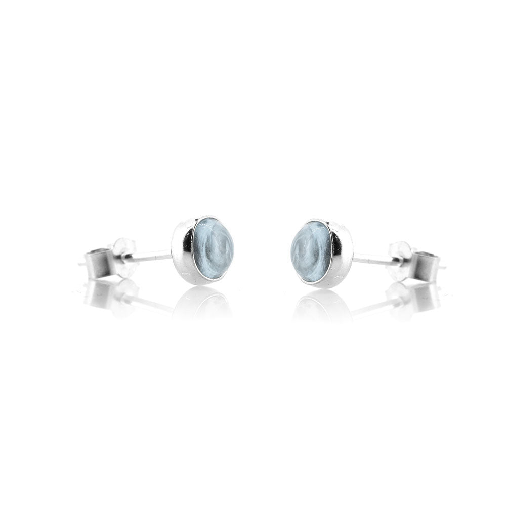Iria Sky Blue Topaz 5mm Stud Earrings - Sterling Silver Stud Earrings