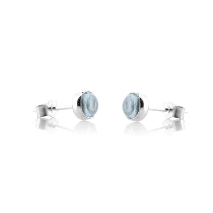 Iria Sky Blue Topaz 5mm Stud Earrings - Sterling Silver Stud Earrings