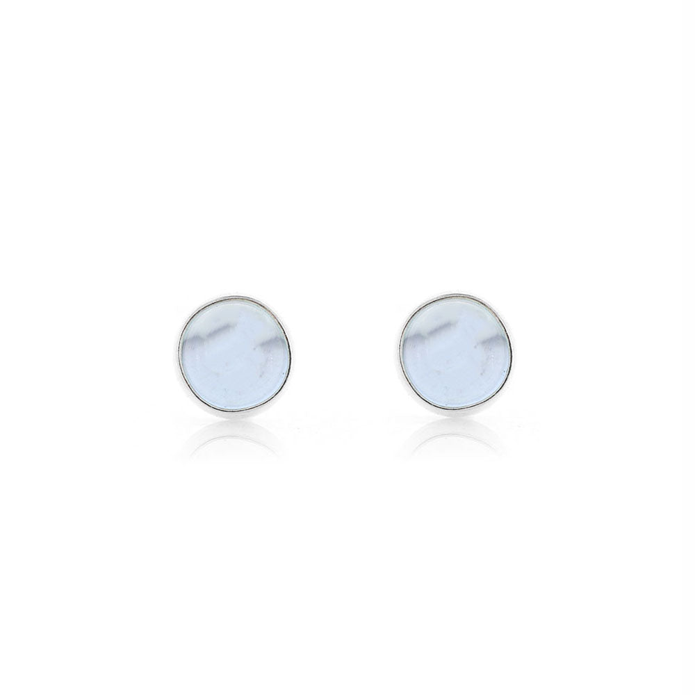 Iria Sky Blue Topaz 5mm Stud Earrings - Sterling Silver Stud Earrings
