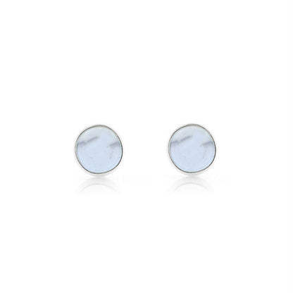 Iria Sky Blue Topaz 5mm Stud Earrings - Sterling Silver Stud Earrings