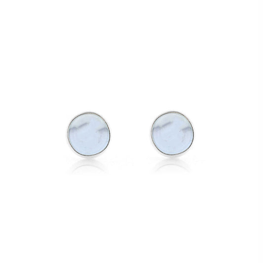 Iria Sky Blue Topaz 5mm Stud Earrings - Sterling Silver Stud Earrings