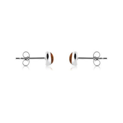 Iria Citrine 5mm Stud Earrings - Sterling Silver Stud Earrings