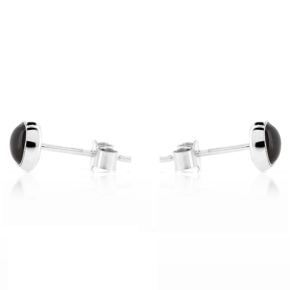 Iria Garnet 5mm Stud Earrings - Sterling Silver Stud Earrings