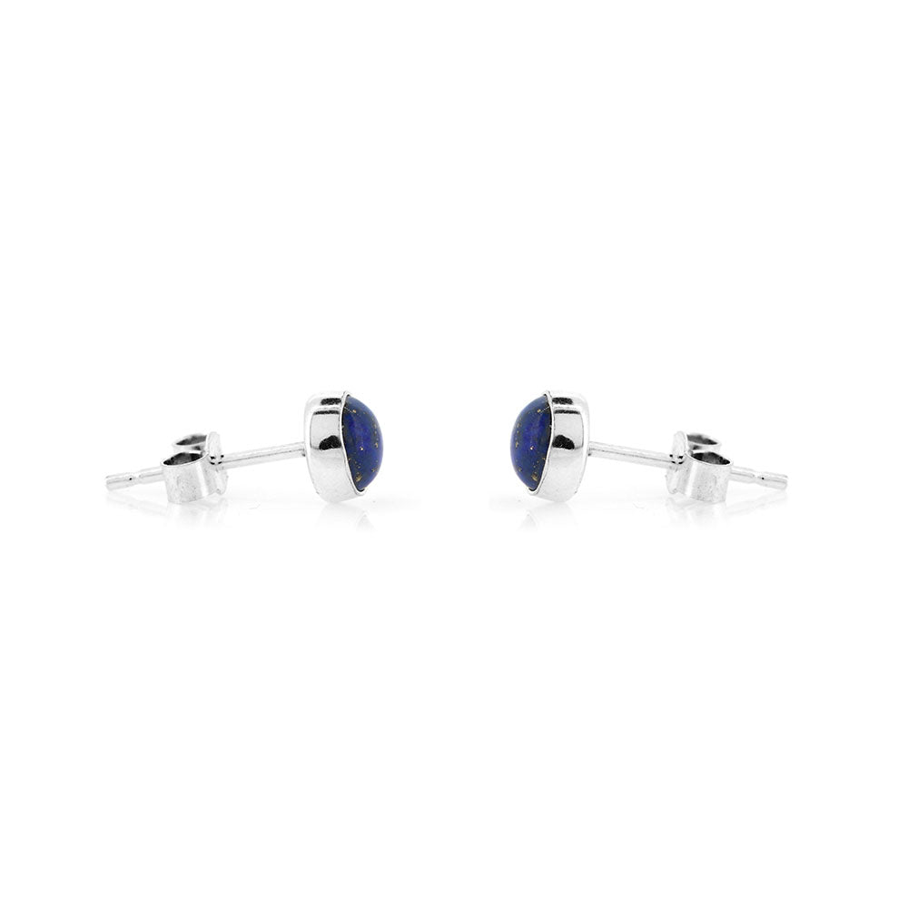 Iria Lapis Lazuli 5mm Stud Earrings - Sterling Silver Stud Earrings