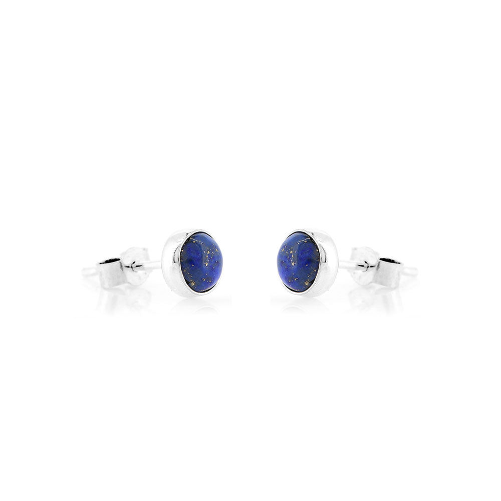 Iria Lapis Lazuli 5mm Stud Earrings - Sterling Silver Stud Earrings