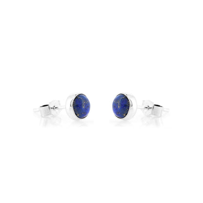 Iria Lapis Lazuli 5mm Stud Earrings - Sterling Silver Stud Earrings