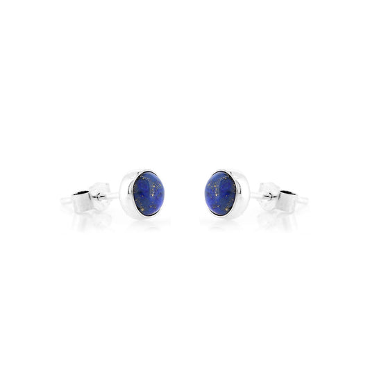 Iria Lapis Lazuli 5mm Stud Earrings - Sterling Silver Stud Earrings