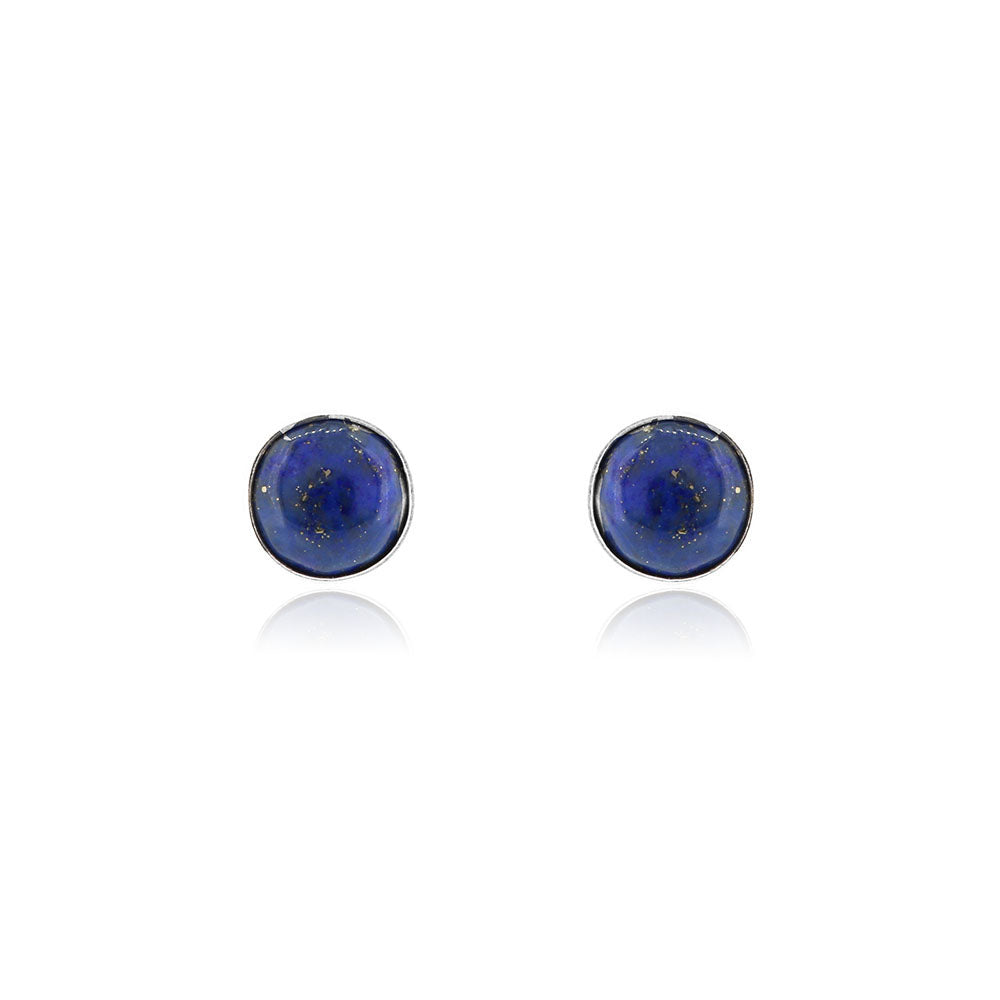 Iria Lapis Lazuli 5mm Stud Earrings - Sterling Silver Stud Earrings