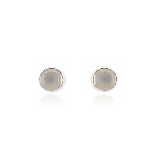 Iria Moonstone 5mm Stud Earrings - Sterling Silver Stud Earrings