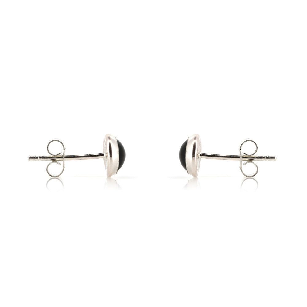 Iria Onyx 5mm Stud Earrings - Sterling Silver Stud Earrings