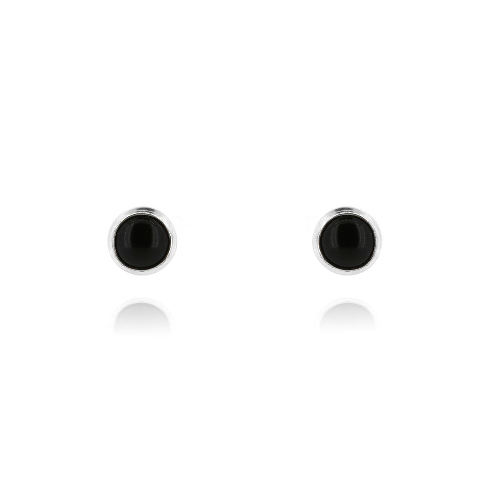 Iria Onyx 5mm Stud Earrings - Sterling Silver Stud Earrings