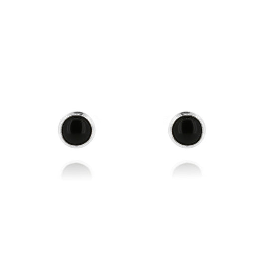 Iria Onyx 5mm Stud Earrings - Sterling Silver Stud Earrings