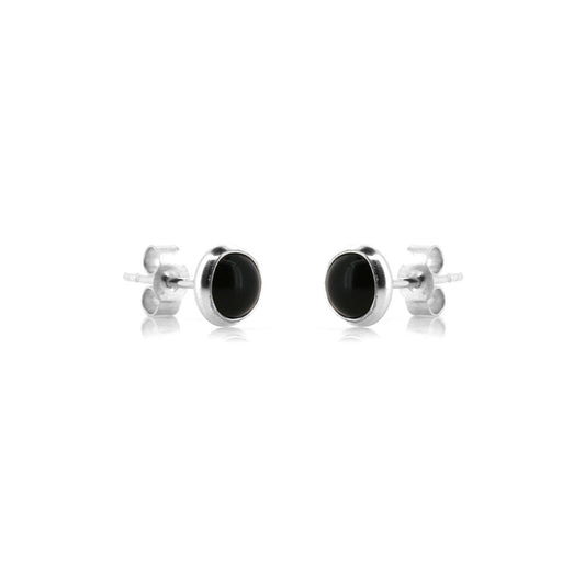 Iria Onyx 5mm Stud Earrings - Sterling Silver Stud Earrings