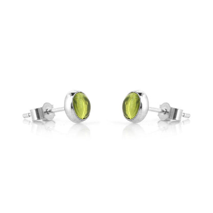 Iria Peridot 5mm Stud Earrings - Sterling Silver Stud Earrings