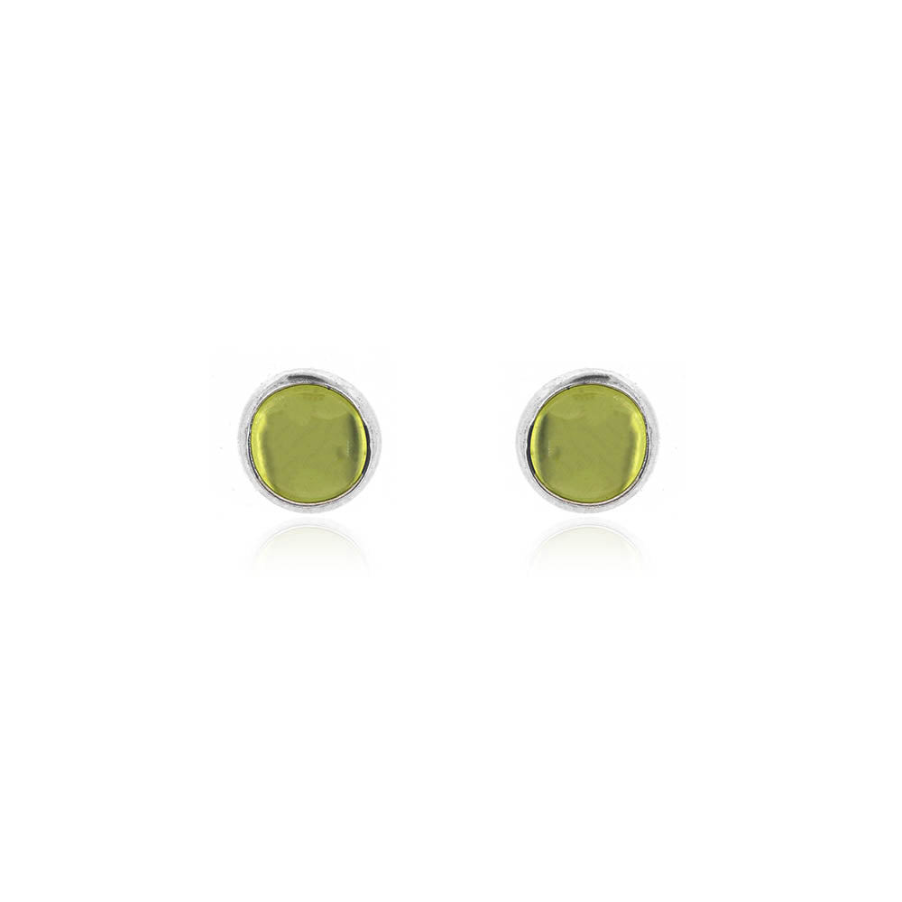 Iria Peridot 5mm Stud Earrings - Sterling Silver Stud Earrings