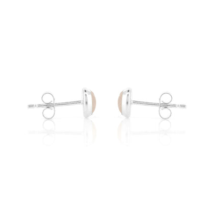 Iria Rose Quartz 5mm Stud Earrings - Sterling Silver Stud Earrings
