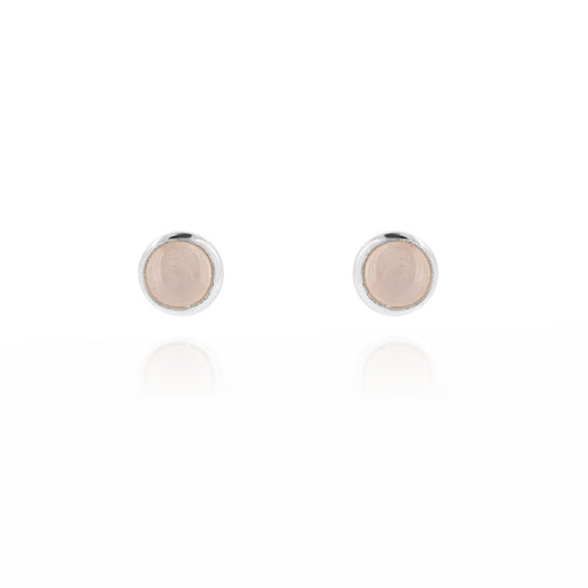 Iria Rose Quartz 5mm Stud Earrings - Sterling Silver Stud Earrings