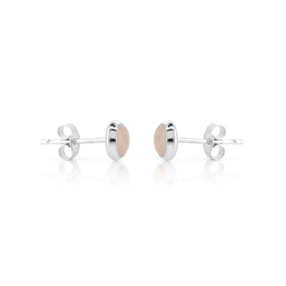 Iria Rose Quartz 5mm Stud Earrings - Sterling Silver Stud Earrings