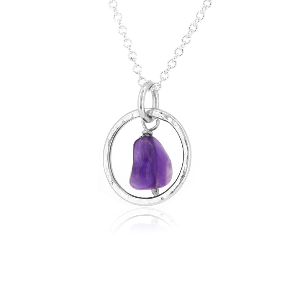 Orbit Amethyst Necklace - Sterling Silver Necklace
