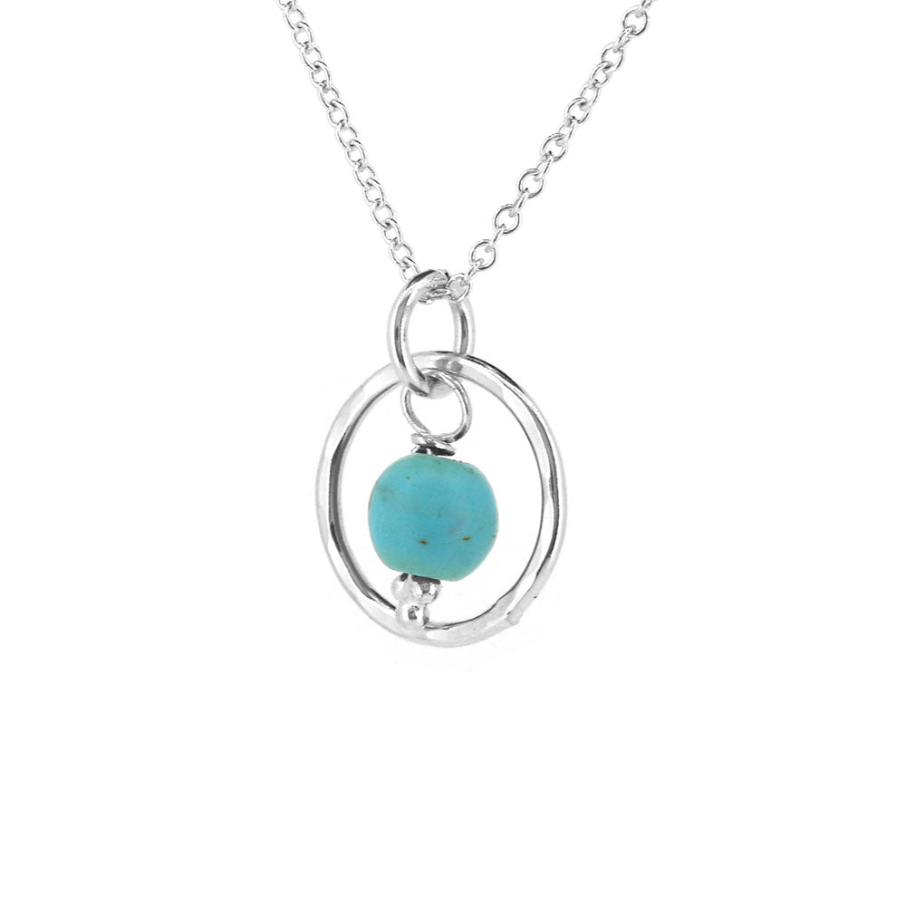 Orbit Turquoise Howlite Necklace - Sterling Silver Necklace
