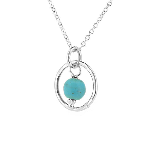 Orbit Turquoise Howlite Necklace - Sterling Silver Necklace