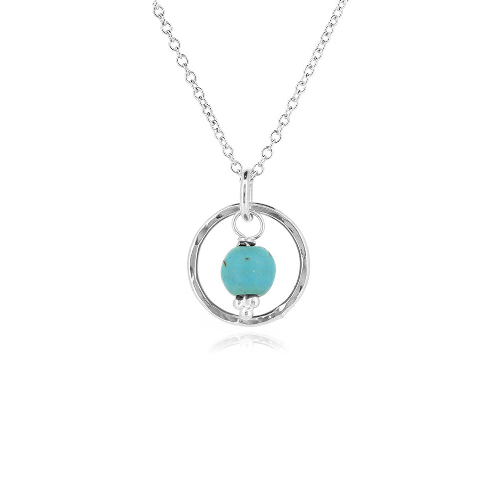 Orbit Turquoise Howlite Necklace - Sterling Silver Necklace