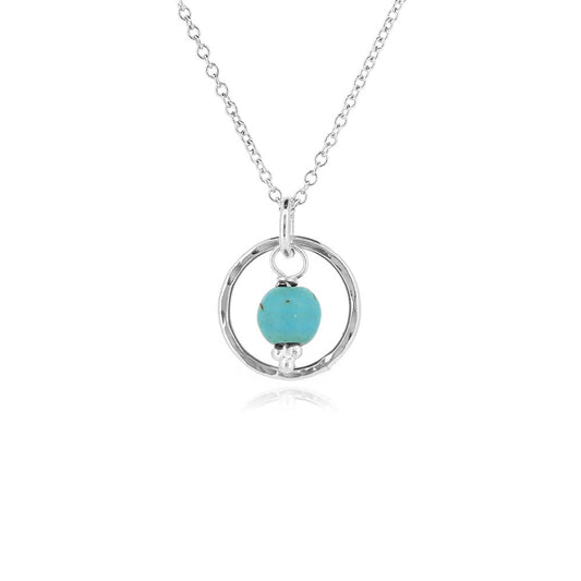 Orbit Turquoise Howlite Necklace - Sterling Silver Necklace