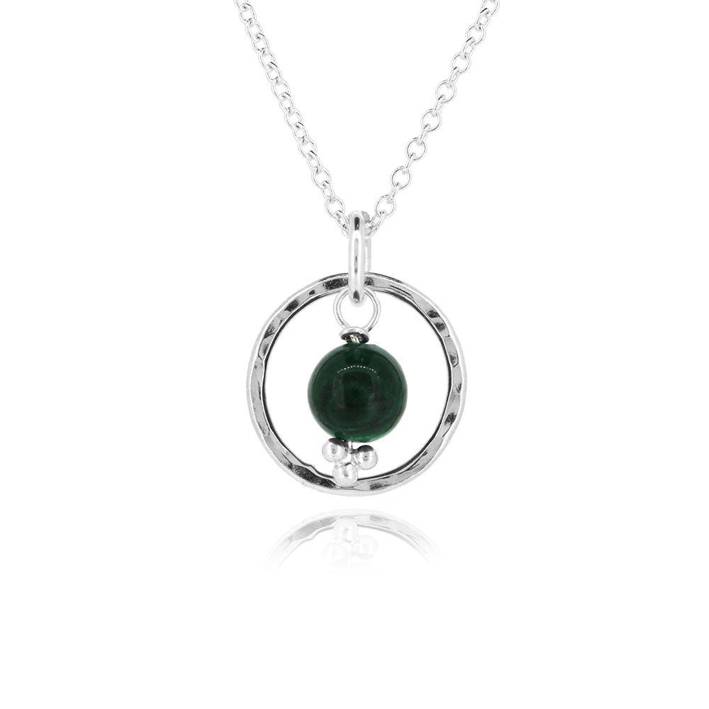 Orbit Malachite Necklace - Sterling Silver Necklace