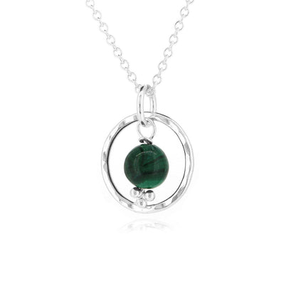 Orbit Malachite Necklace - Sterling Silver Necklace
