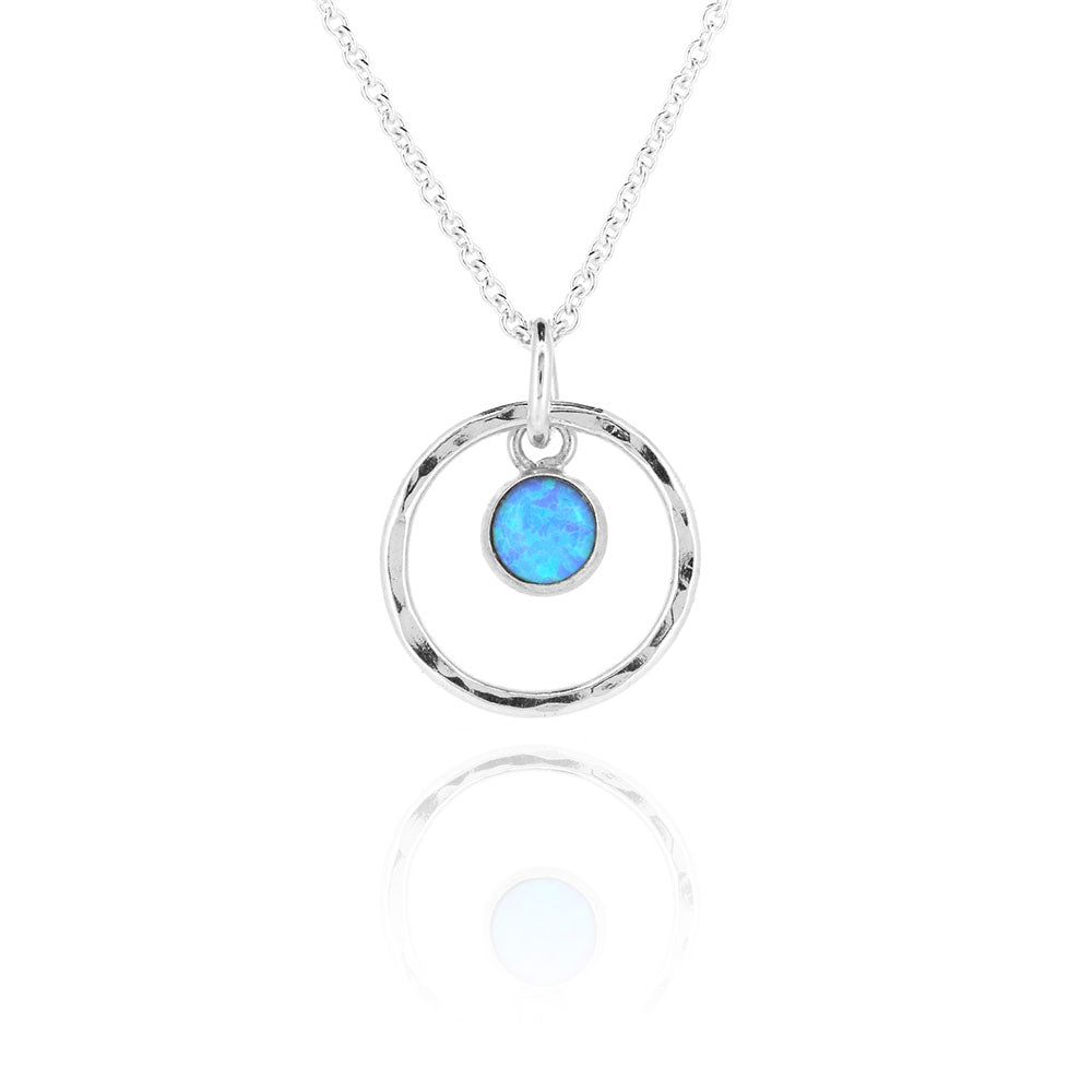 Iria Orbit Opalite Necklace - Sterling Silver Necklace