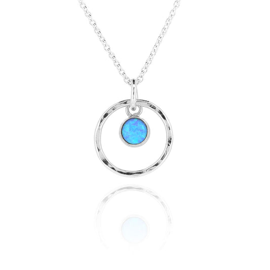 Iria Orbit Opalite Necklace - Sterling Silver Necklace
