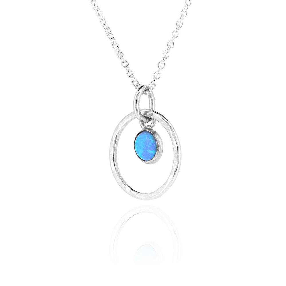 Iria Orbit Opalite Necklace - Sterling Silver Necklace