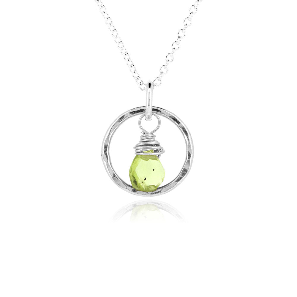 Orbit Peridot Necklace - Sterling Silver Necklace