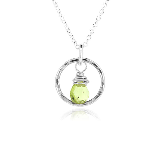 Orbit Peridot Necklace - Sterling Silver Necklace