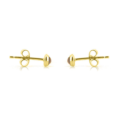 Iria Citrine 3mm Stud Earrings - Yellow Gold Vermeil Stud Earrings