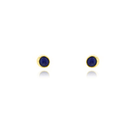 Iria Lapis Lazuli 3mm Stud Earrings - Yellow Gold Vermeil Stud Earrings